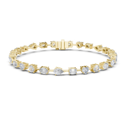 4.77Ct Multi Shape Diamond Vintage Cluster 14k Solid Rose Gold Dainty Perfect Handmade Party Wear Tennis Bracelet Gift For Her - HIGHCARAT DIAMONDS