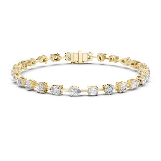 4.77Ct Multi Shape Diamond Vintage Cluster 14k Solid Rose Gold Dainty Perfect Handmade Party Wear Tennis Bracelet Gift For Her - HIGHCARAT DIAMONDS