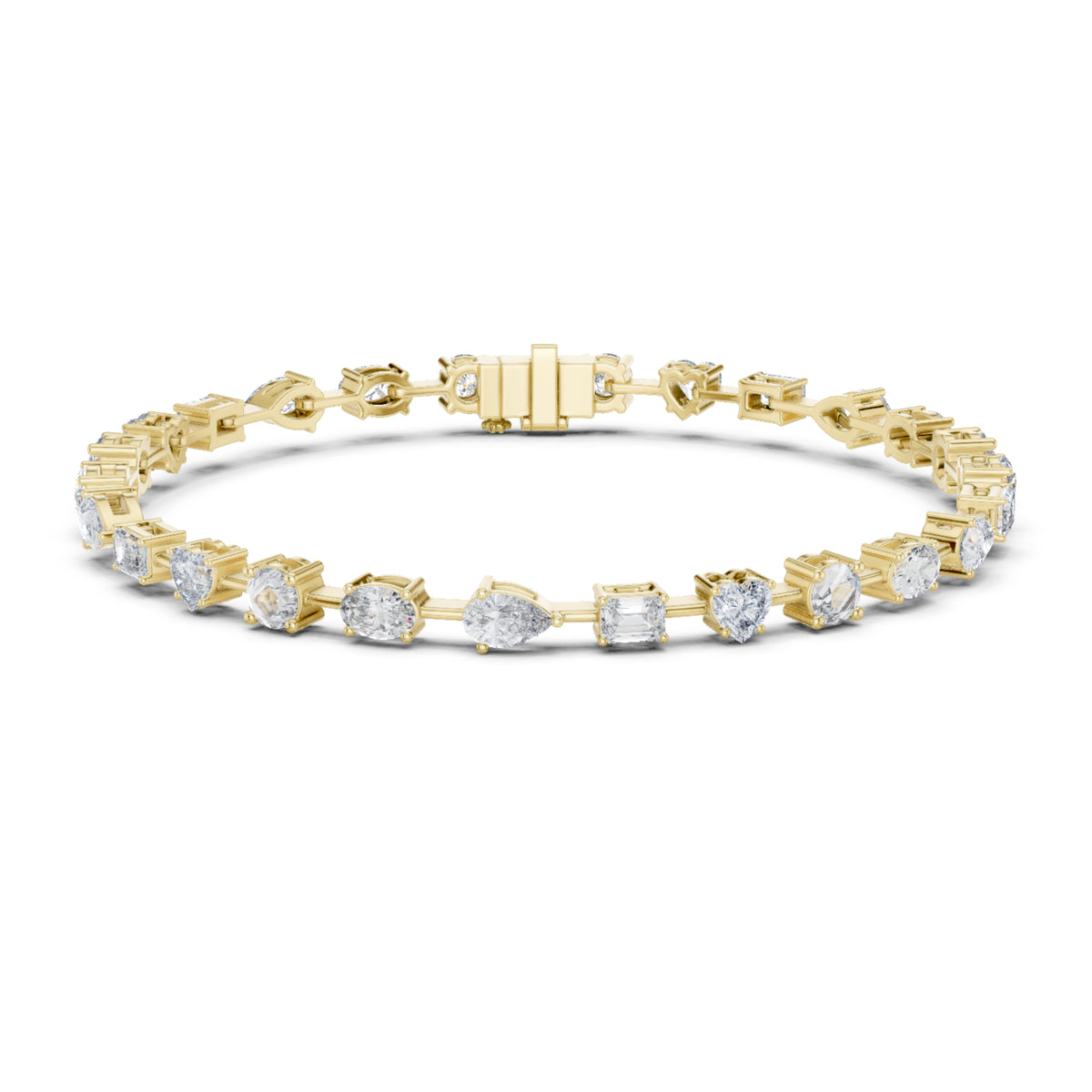 4.77Ct Multi Shape Diamond Vintage Cluster 14k Solid Rose Gold Dainty Perfect Handmade Party Wear Tennis Bracelet Gift For Her - HIGHCARAT DIAMONDS