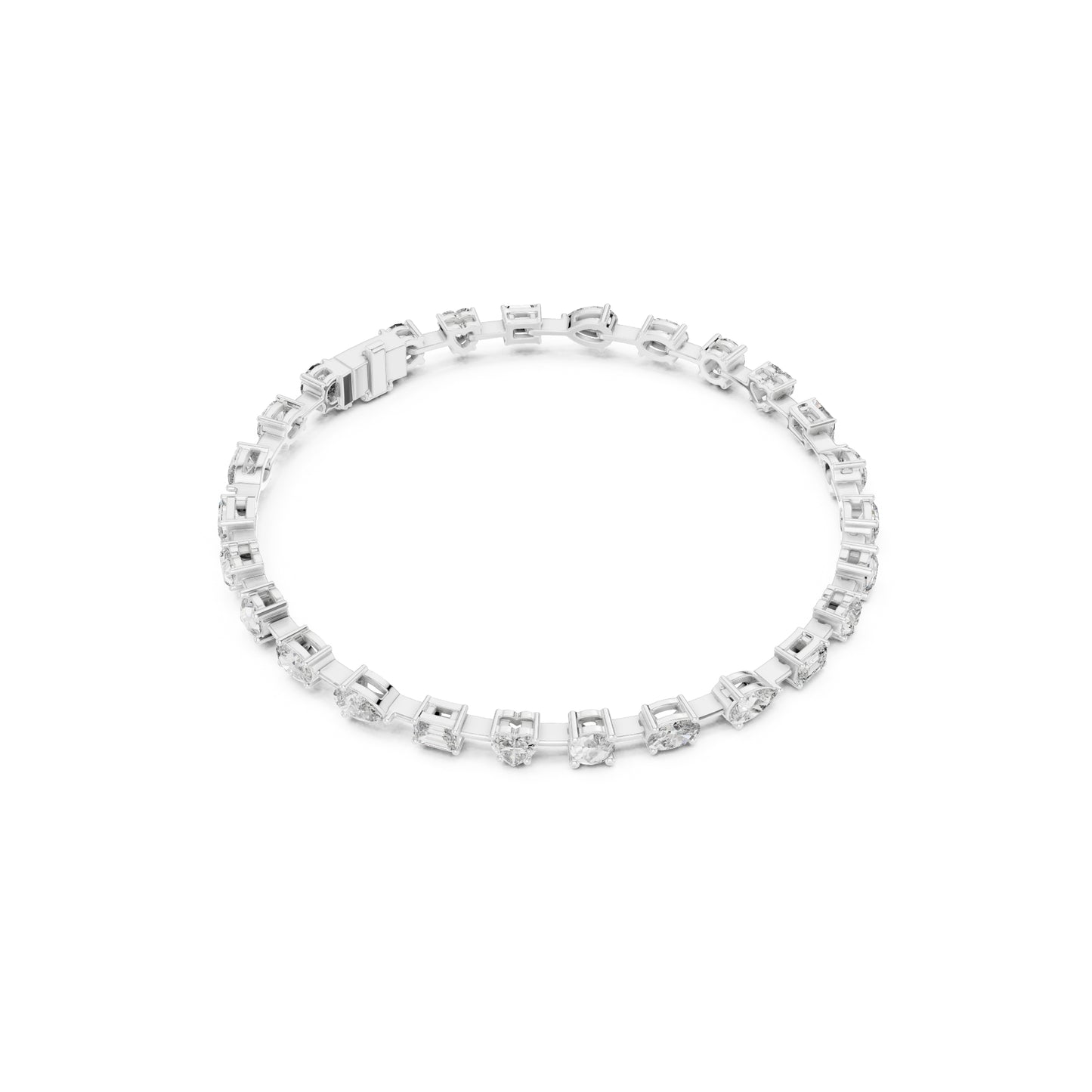 4.77Ct Multi Shape Diamond Vintage Cluster 14k Solid Rose Gold Dainty Perfect Handmade Party Wear Tennis Bracelet Gift For Her - HIGHCARAT DIAMONDS