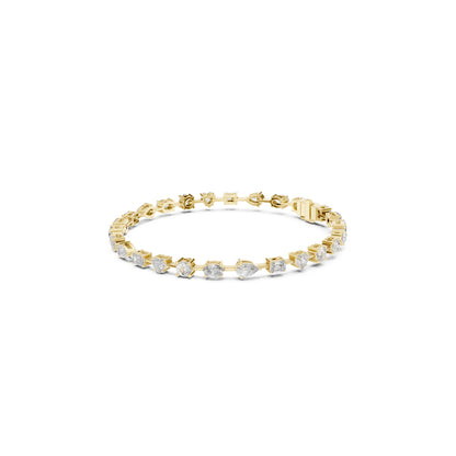 4.77Ct Multi Shape Diamond Vintage Cluster 14k Solid Rose Gold Dainty Perfect Handmade Party Wear Tennis Bracelet Gift For Her - HIGHCARAT DIAMONDS
