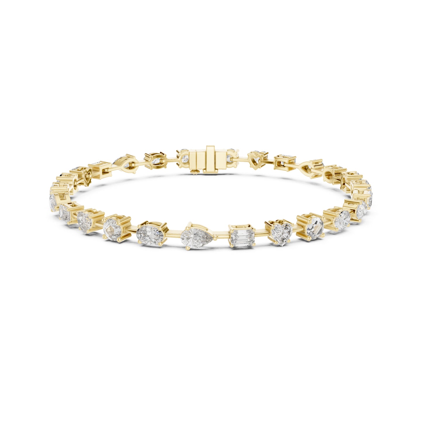 4.77Ct Multi Shape Diamond Vintage Cluster 14k Solid Rose Gold Dainty Perfect Handmade Party Wear Tennis Bracelet Gift For Her - HIGHCARAT DIAMONDS
