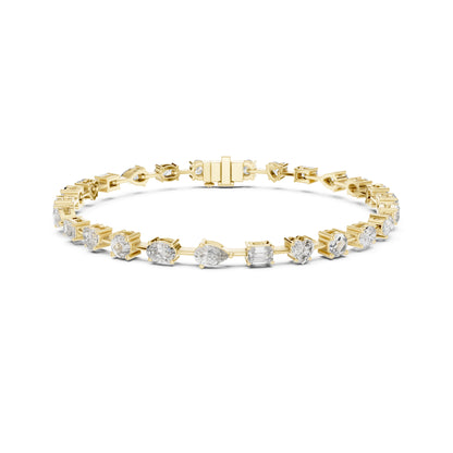 4.77Ct Multi Shape Diamond Vintage Cluster 14k Solid Rose Gold Dainty Perfect Handmade Party Wear Tennis Bracelet Gift For Her - HIGHCARAT DIAMONDS