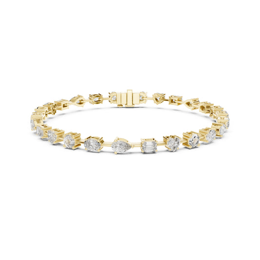 4.77Ct Multi Shape Diamond Vintage Cluster 14k Solid Rose Gold Dainty Perfect Handmade Party Wear Tennis Bracelet Gift For Her - HIGHCARAT DIAMONDS