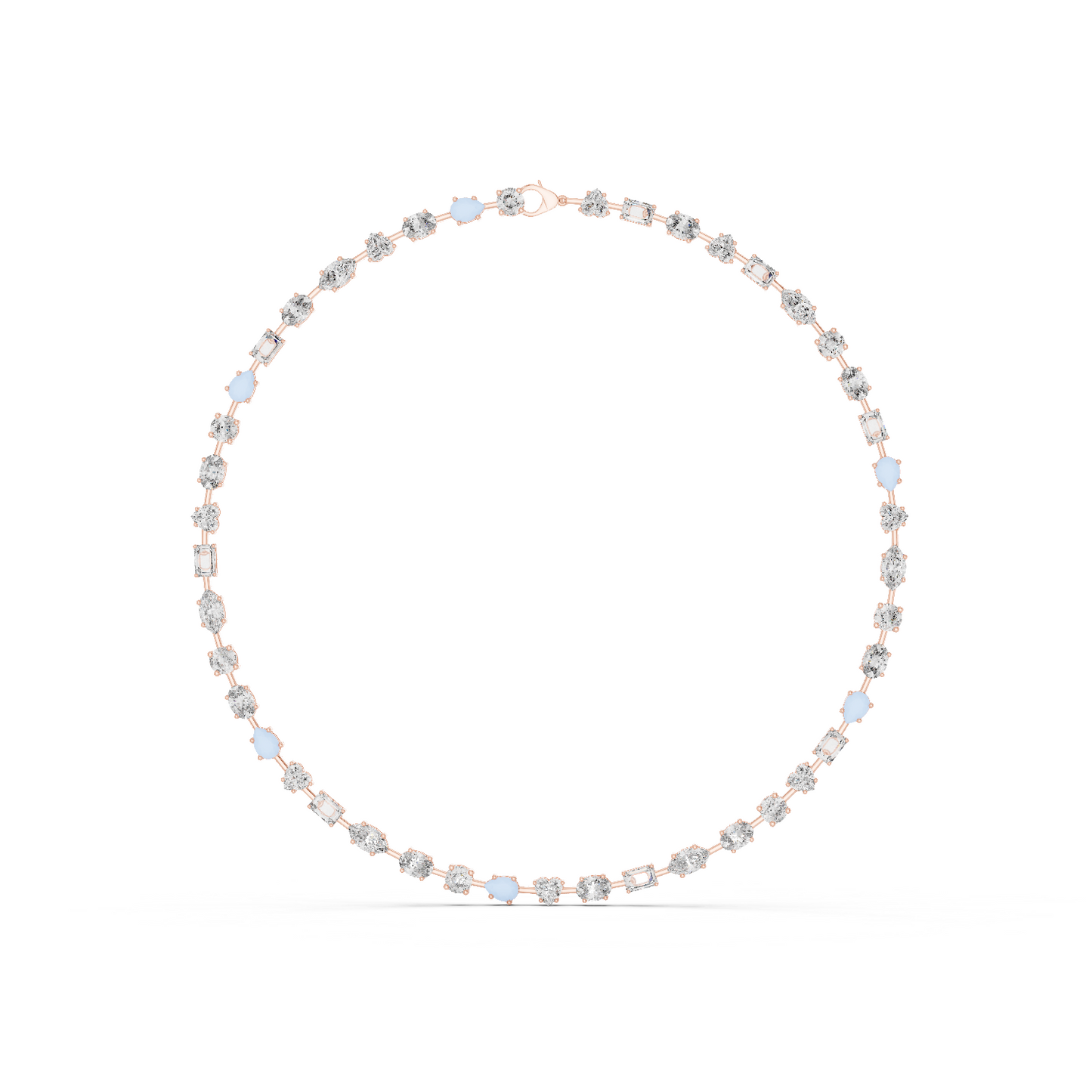 All Multiple Shape  Lab Grown Diamond 14K Solid Gold Esthetic Diamond Necklace For Her - HIGHCARAT DIAMONDS