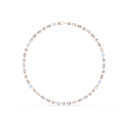 All Multiple Shape  Lab Grown Diamond 14K Solid Gold Esthetic Diamond Necklace For Her - HIGHCARAT DIAMONDS