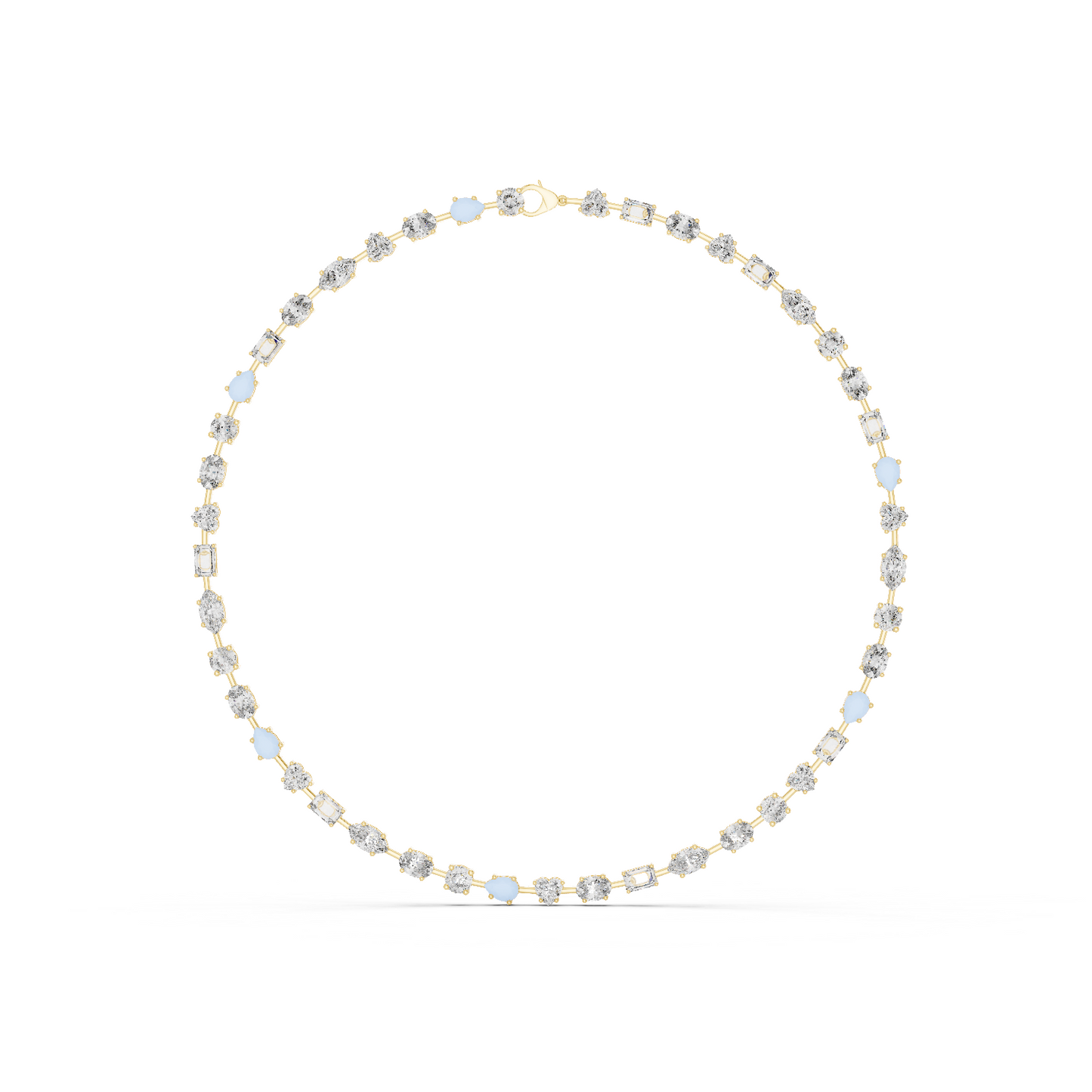 All Multiple Shape  Lab Grown Diamond 14K Solid Gold Esthetic Diamond Necklace For Her - HIGHCARAT DIAMONDS