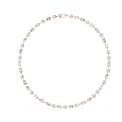 All Multiple Shape  Lab Grown Diamond 14K Solid Gold Esthetic Diamond Necklace For Her - HIGHCARAT DIAMONDS
