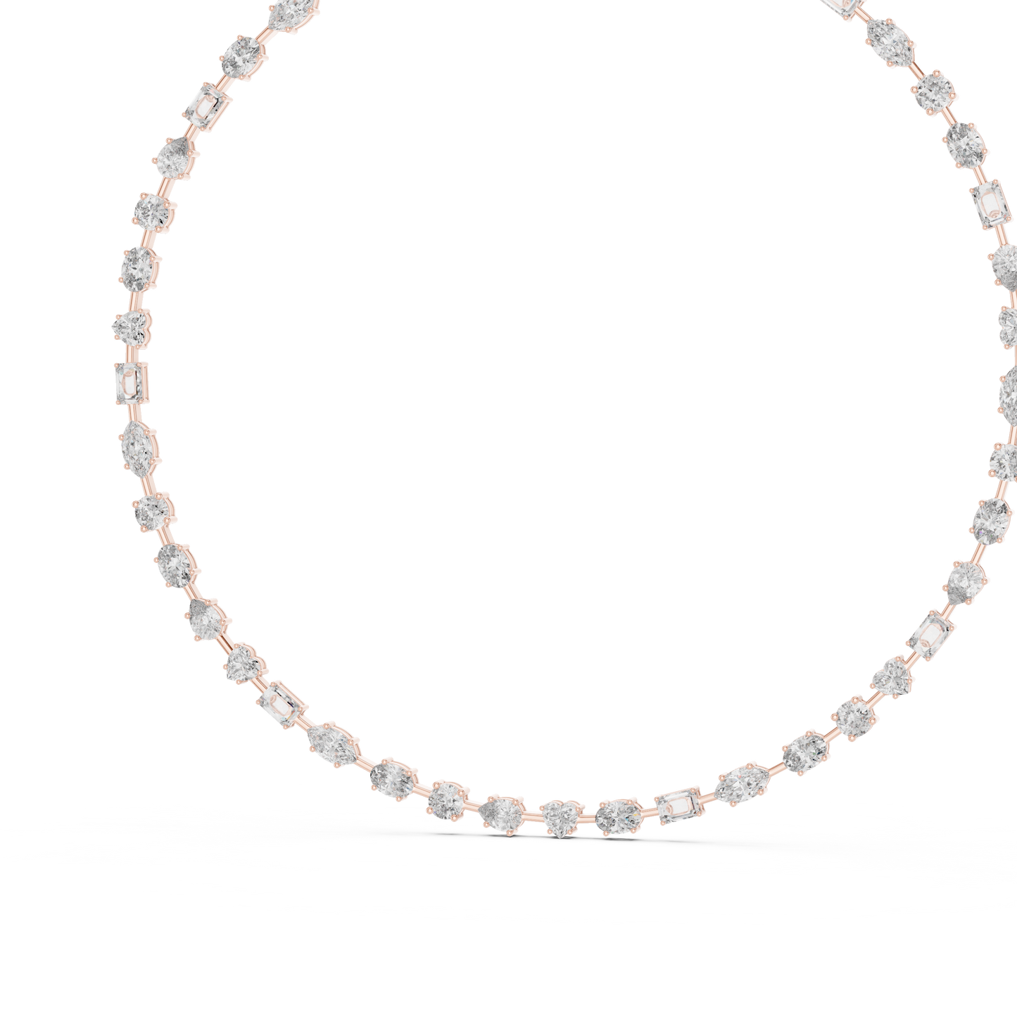 All Multiple Shape  Lab Grown Diamond 14K Solid Gold Esthetic Diamond Necklace For Her - HIGHCARAT DIAMONDS