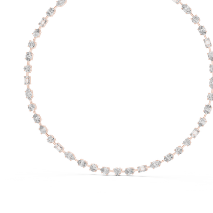 All Multiple Shape  Lab Grown Diamond 14K Solid Gold Esthetic Diamond Necklace For Her - HIGHCARAT DIAMONDS