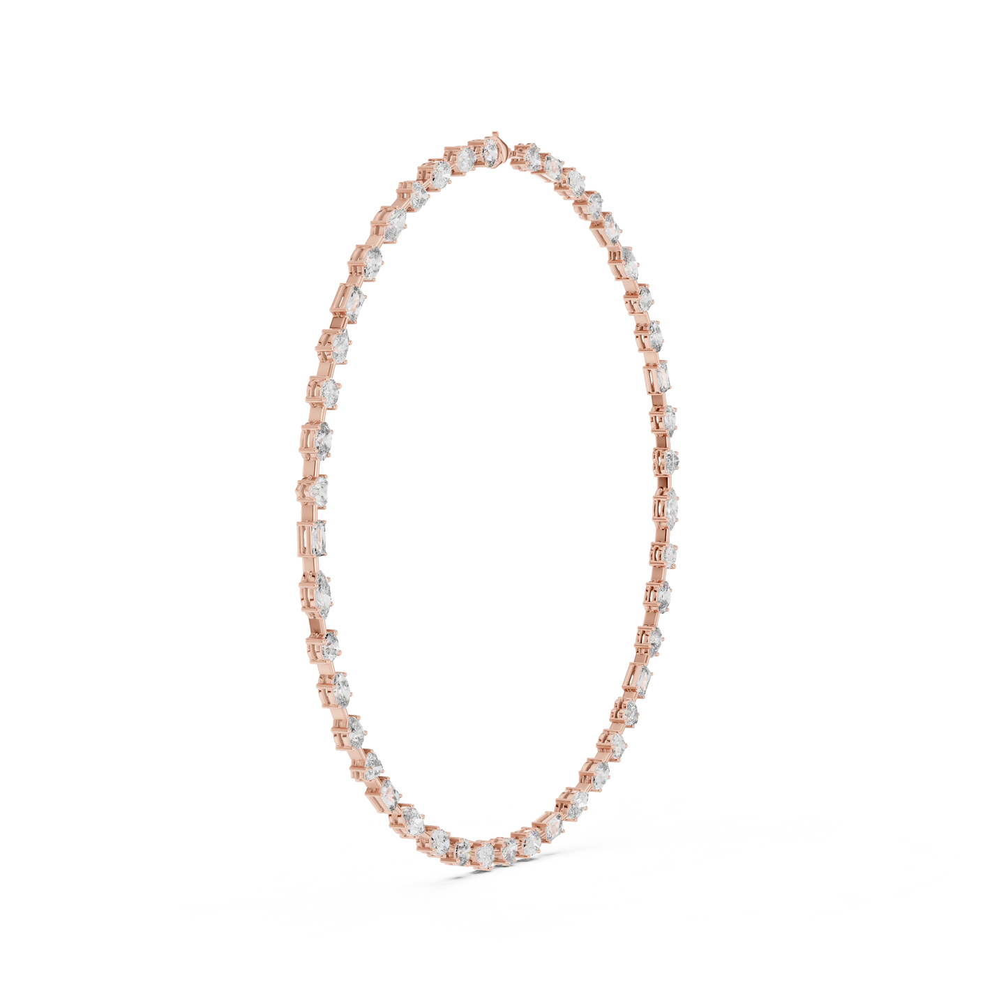 All Multiple Shape  Lab Grown Diamond 14K Solid Gold Esthetic Diamond Necklace For Her - HIGHCARAT DIAMONDS