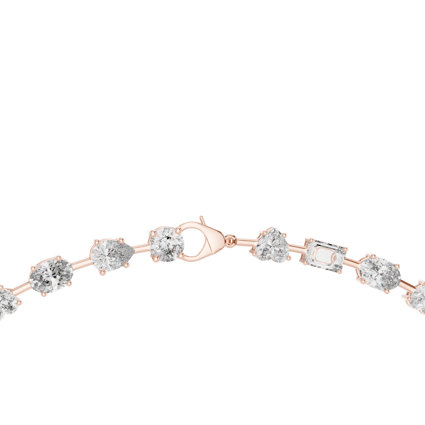 All Multiple Shape  Lab Grown Diamond 14K Solid Gold Esthetic Diamond Necklace For Her - HIGHCARAT DIAMONDS