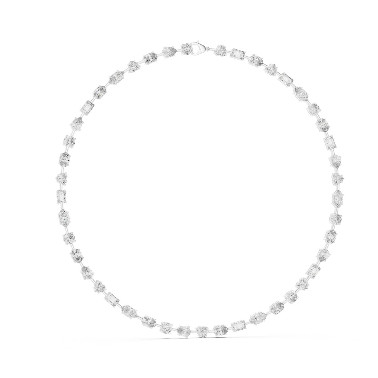 All Multiple Shape  Lab Grown Diamond 14K Solid Gold Esthetic Diamond Necklace For Her - HIGHCARAT DIAMONDS