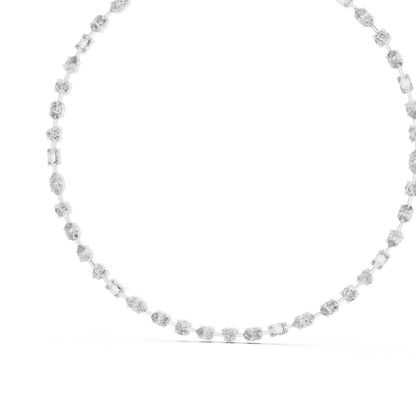 All Multiple Shape  Lab Grown Diamond 14K Solid Gold Esthetic Diamond Necklace For Her - HIGHCARAT DIAMONDS