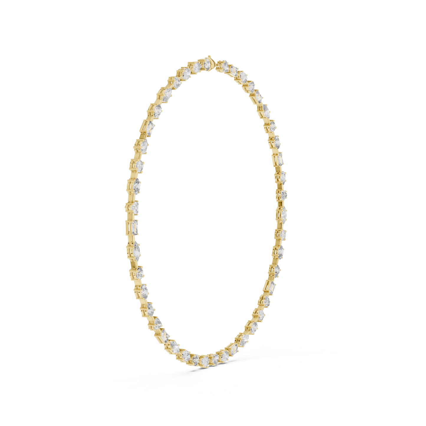 All Multiple Shape  Lab Grown Diamond 14K Solid Gold Esthetic Diamond Necklace For Her - HIGHCARAT DIAMONDS