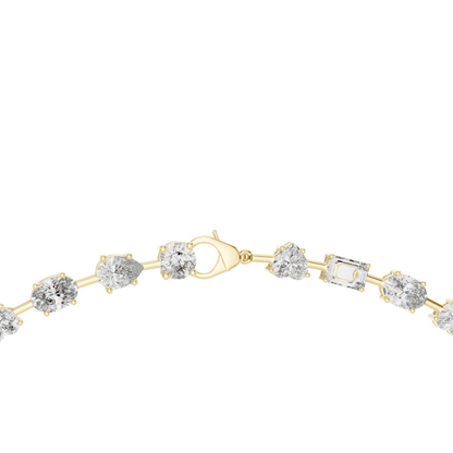 All Multiple Shape  Lab Grown Diamond 14K Solid Gold Esthetic Diamond Necklace For Her - HIGHCARAT DIAMONDS