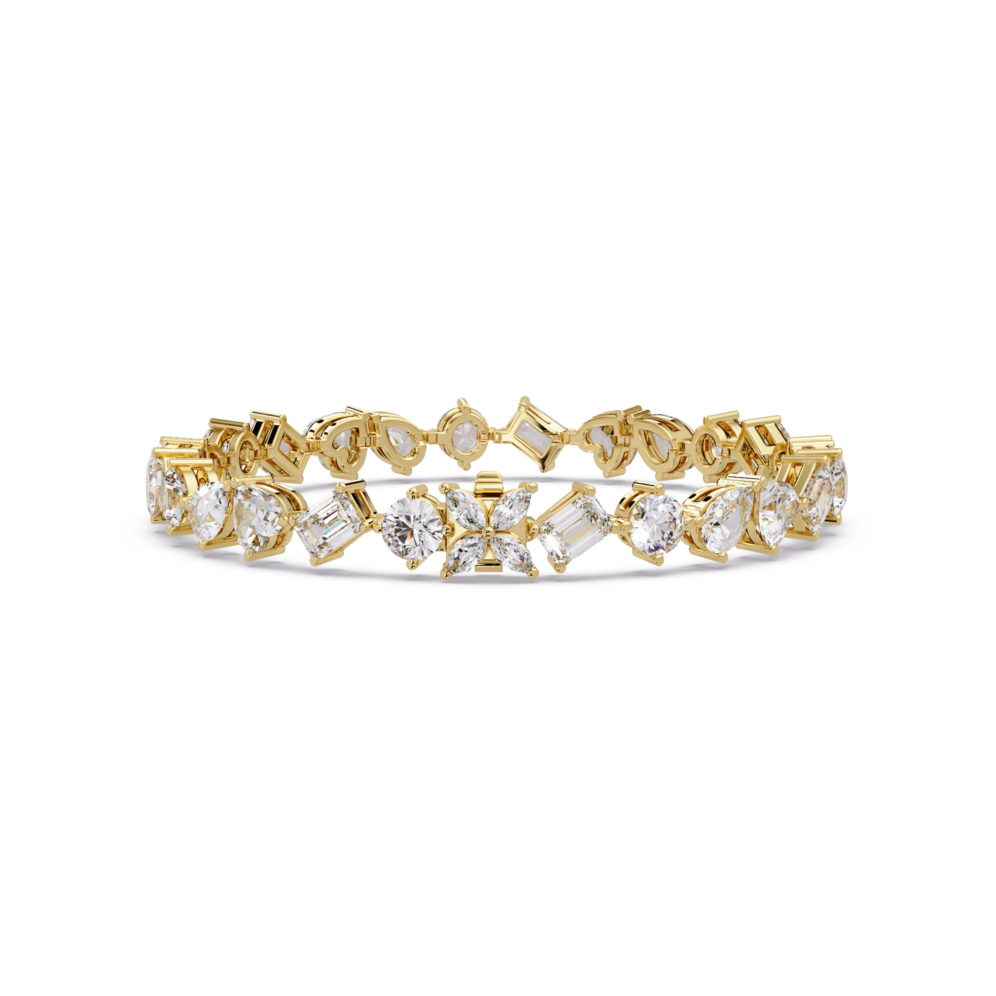 Multi Shape Lab Grown Diamond Tennis Rose Gold Bracelet - HIGHCARAT DIAMONDS