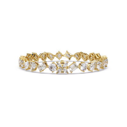 Multi Shape Lab Grown Diamond Tennis Rose Gold Bracelet - HIGHCARAT DIAMONDS