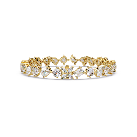 Multi Shape Lab Grown Diamond Tennis Rose Gold Bracelet - HIGHCARAT DIAMONDS