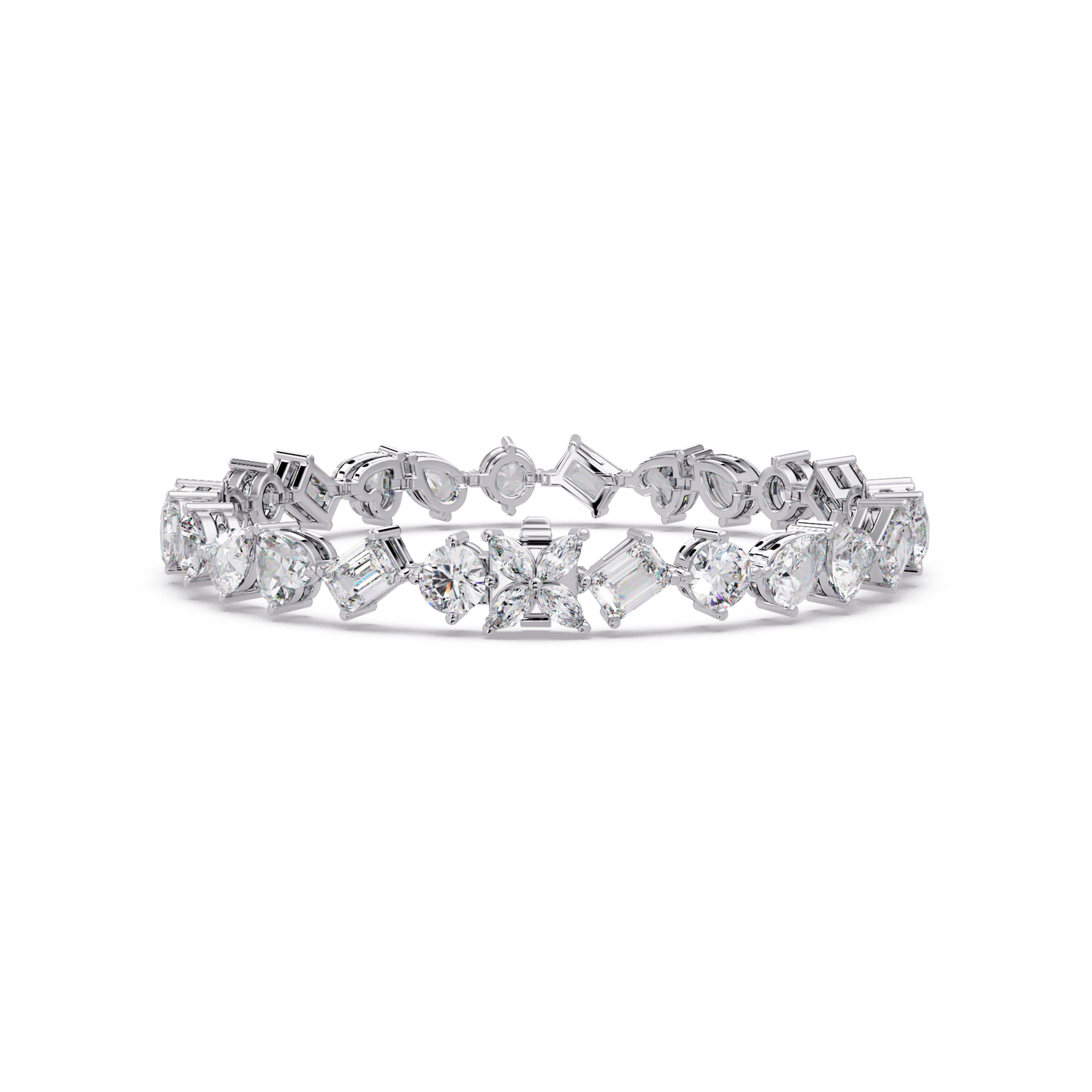 Multi Shape Lab Grown Diamond Tennis Rose Gold Bracelet - HIGHCARAT DIAMONDS