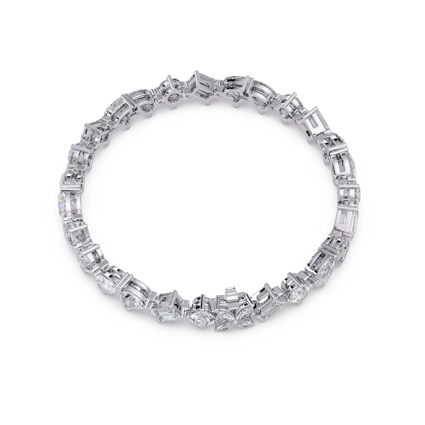 Multi Shape Lab Grown Diamond Tennis Rose Gold Bracelet - HIGHCARAT DIAMONDS