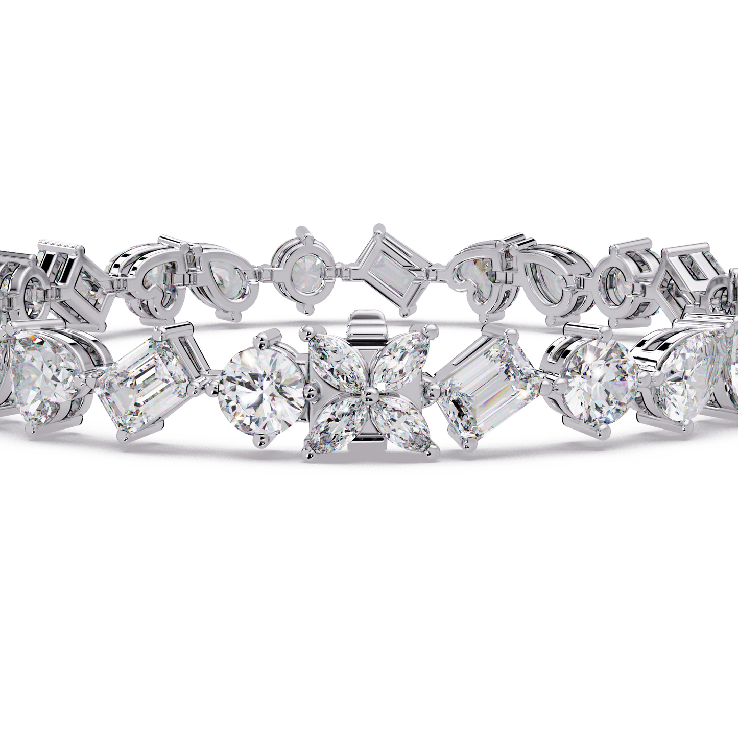 Multi Shape Lab Grown Diamond Tennis Rose Gold Bracelet - HIGHCARAT DIAMONDS