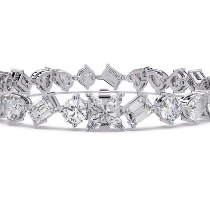 Multi Shape Lab Grown Diamond Tennis Rose Gold Bracelet - HIGHCARAT DIAMONDS