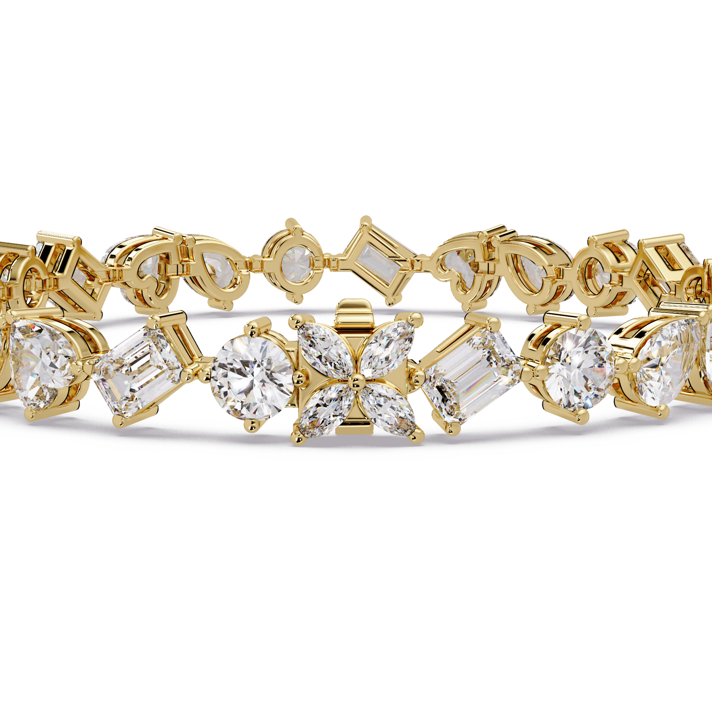 Multi Shape Lab Grown Diamond Tennis Rose Gold Bracelet - HIGHCARAT DIAMONDS