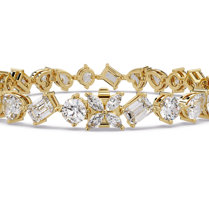 Multi Shape Lab Grown Diamond Tennis Rose Gold Bracelet - HIGHCARAT DIAMONDS