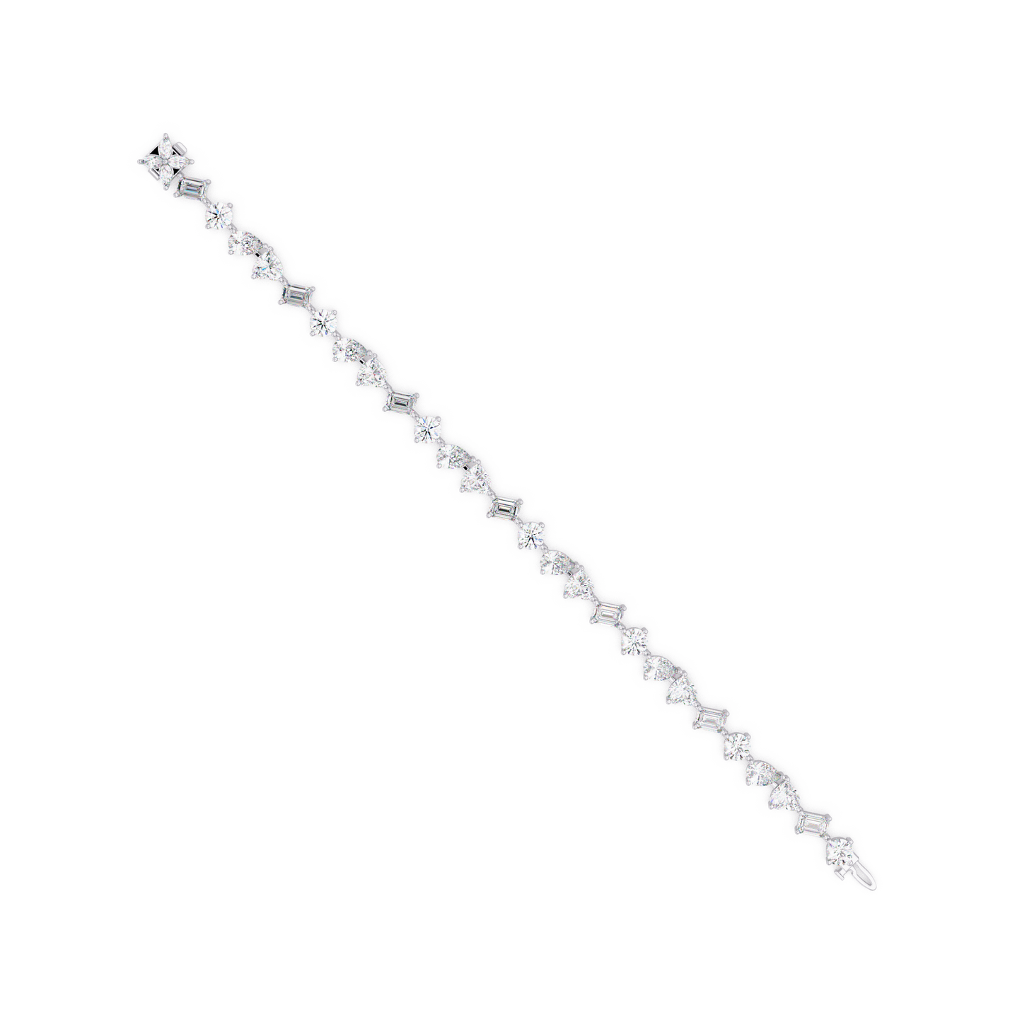 Multi Shape Lab Grown Diamond Tennis Rose Gold Bracelet - HIGHCARAT DIAMONDS