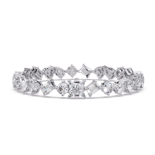 Multi Shape Lab Grown Diamond Tennis Rose Gold Bracelet - HIGHCARAT DIAMONDS