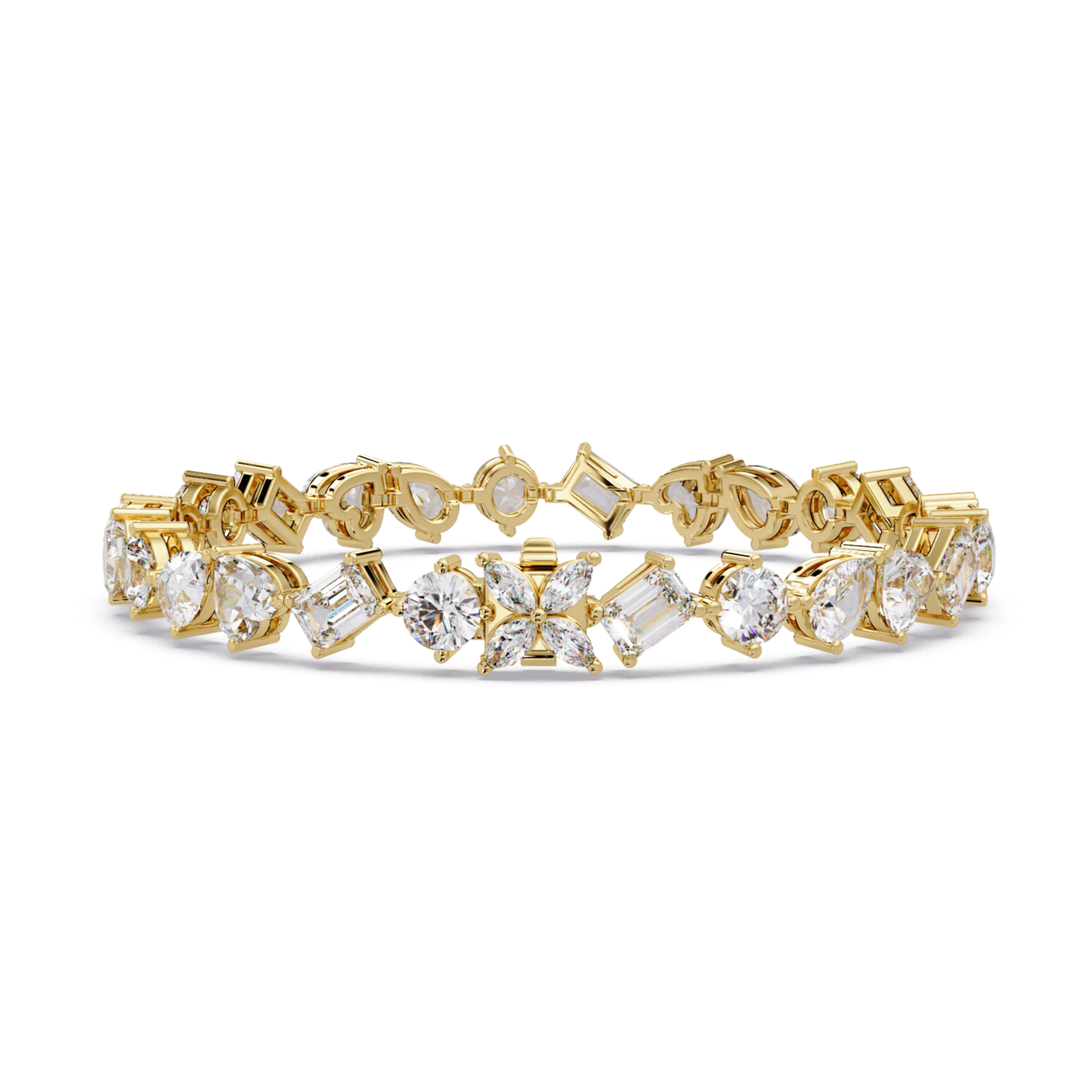 Multi Shape Lab Grown Diamond Tennis Rose Gold Bracelet - HIGHCARAT DIAMONDS