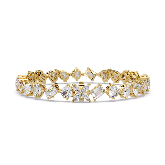Multi Shape Lab Grown Diamond Tennis Rose Gold Bracelet - HIGHCARAT DIAMONDS