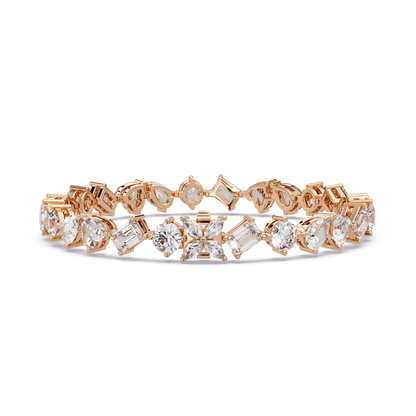 Multi Shape Lab Grown Diamond Tennis Rose Gold Bracelet - HIGHCARAT DIAMONDS