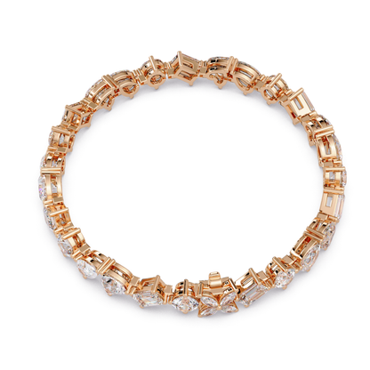 Multi Shape Lab Grown Diamond Tennis Rose Gold Bracelet - HIGHCARAT DIAMONDS