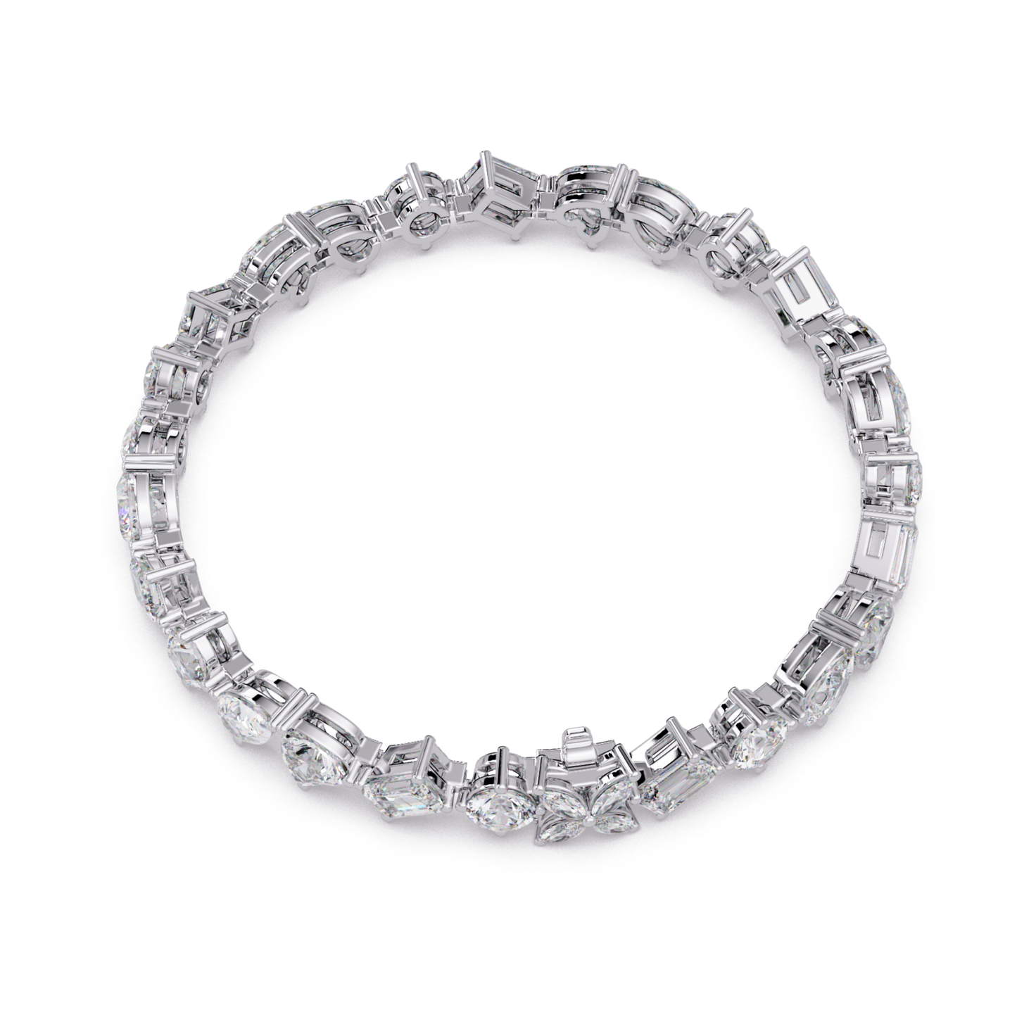 Multi Shape Lab Grown Diamond Tennis Rose Gold Bracelet - HIGHCARAT DIAMONDS