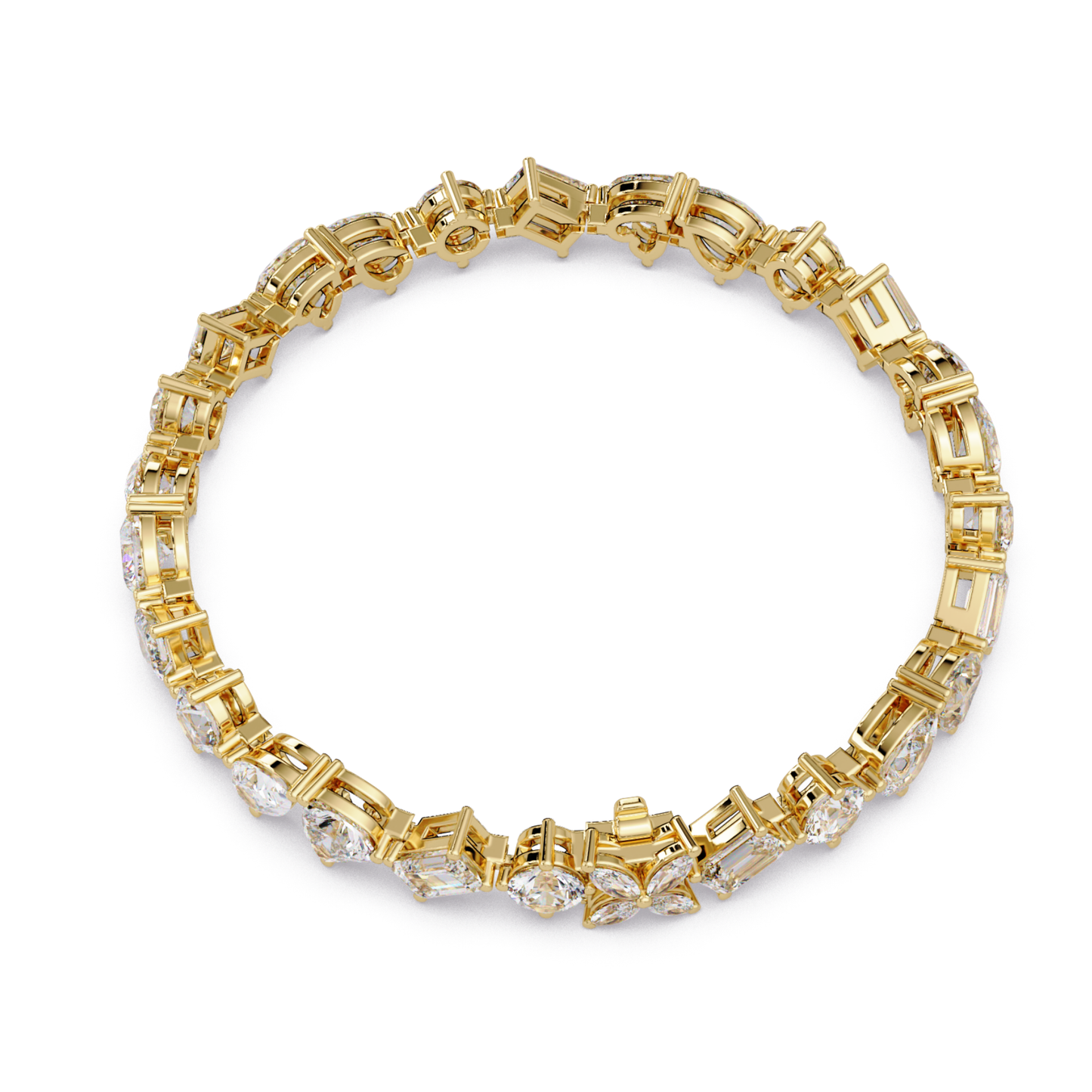 Multi Shape Lab Grown Diamond Tennis Rose Gold Bracelet - HIGHCARAT DIAMONDS