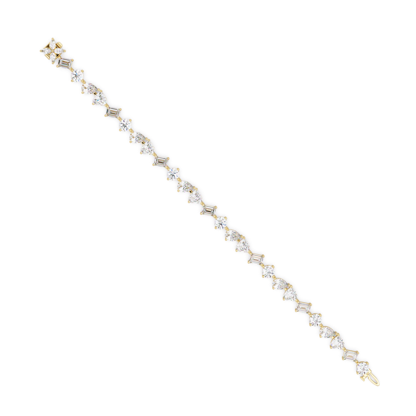 Multi Shape Lab Grown Diamond Tennis Rose Gold Bracelet - HIGHCARAT DIAMONDS