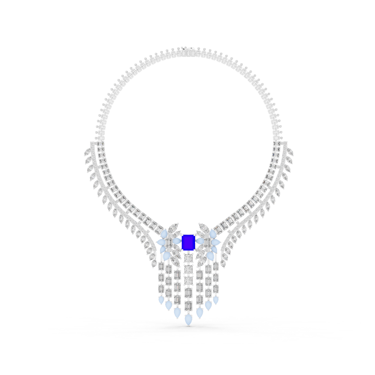 Round, Princess, Pear, Marquise, Emerald, Radiant  All Shapes Lab Grown Diamond Necklace For Her Wedding Gift - HIGHCARAT DIAMONDS