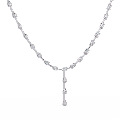 Multiple Shape Lab-Grown Diamond Drops Gold Tennis Necklace - HIGHCARAT DIAMONDS