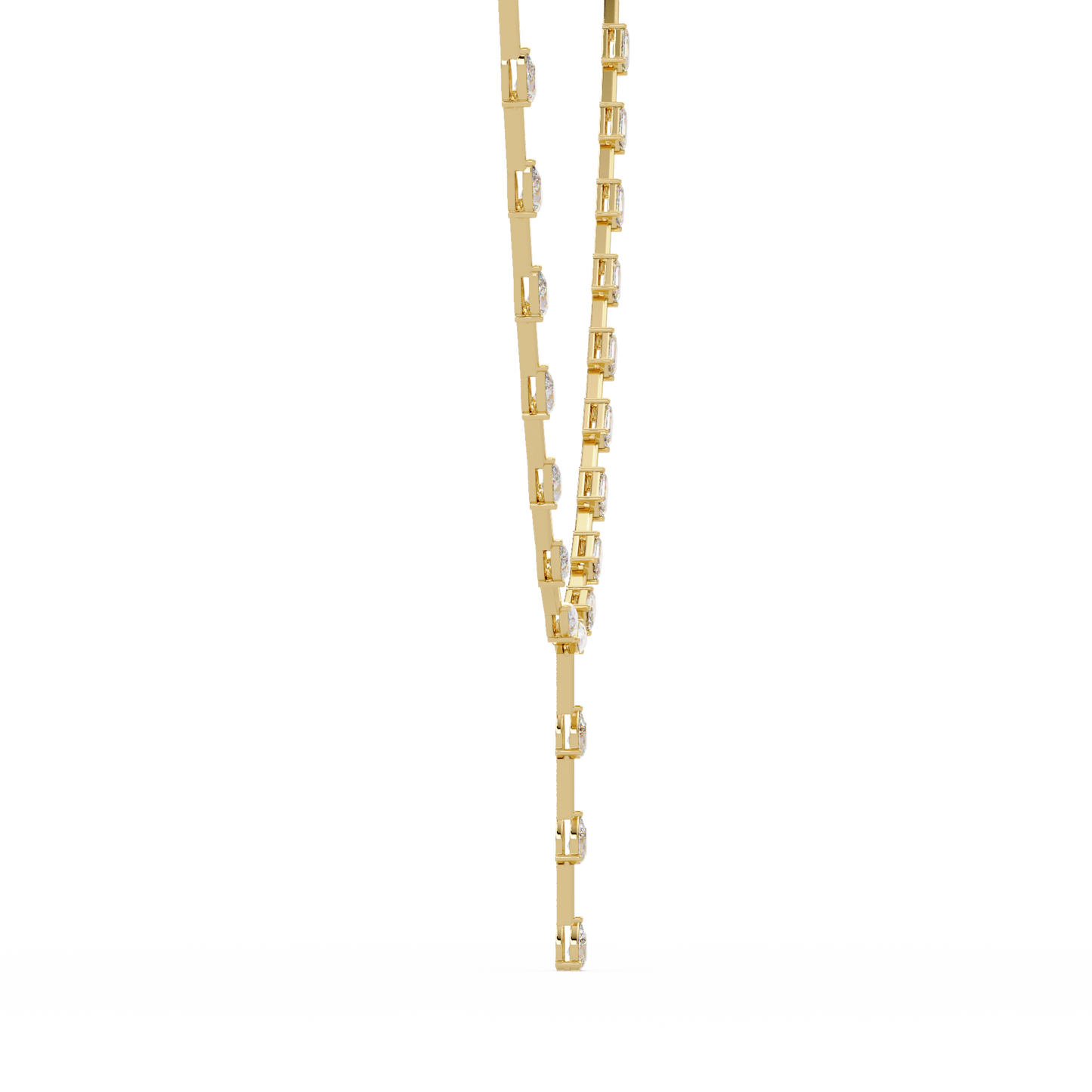 Multiple Shape Lab-Grown Diamond Drops Gold Tennis Necklace - HIGHCARAT DIAMONDS