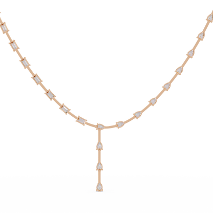 Multiple Shape Lab-Grown Diamond Drops Gold Tennis Necklace - HIGHCARAT DIAMONDS