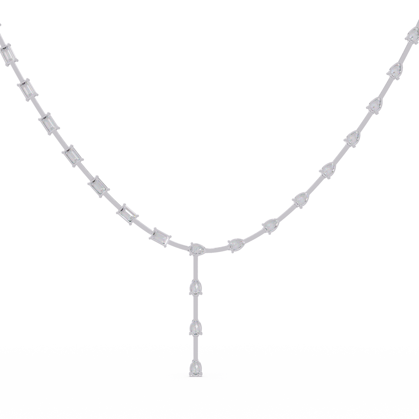 Multiple Shape Lab-Grown Diamond Drops Gold Tennis Necklace - HIGHCARAT DIAMONDS