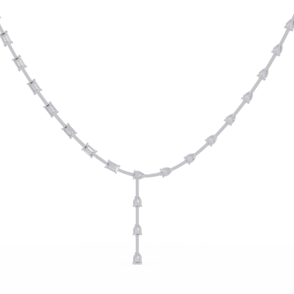 Multiple Shape Lab-Grown Diamond Drops Gold Tennis Necklace - HIGHCARAT DIAMONDS