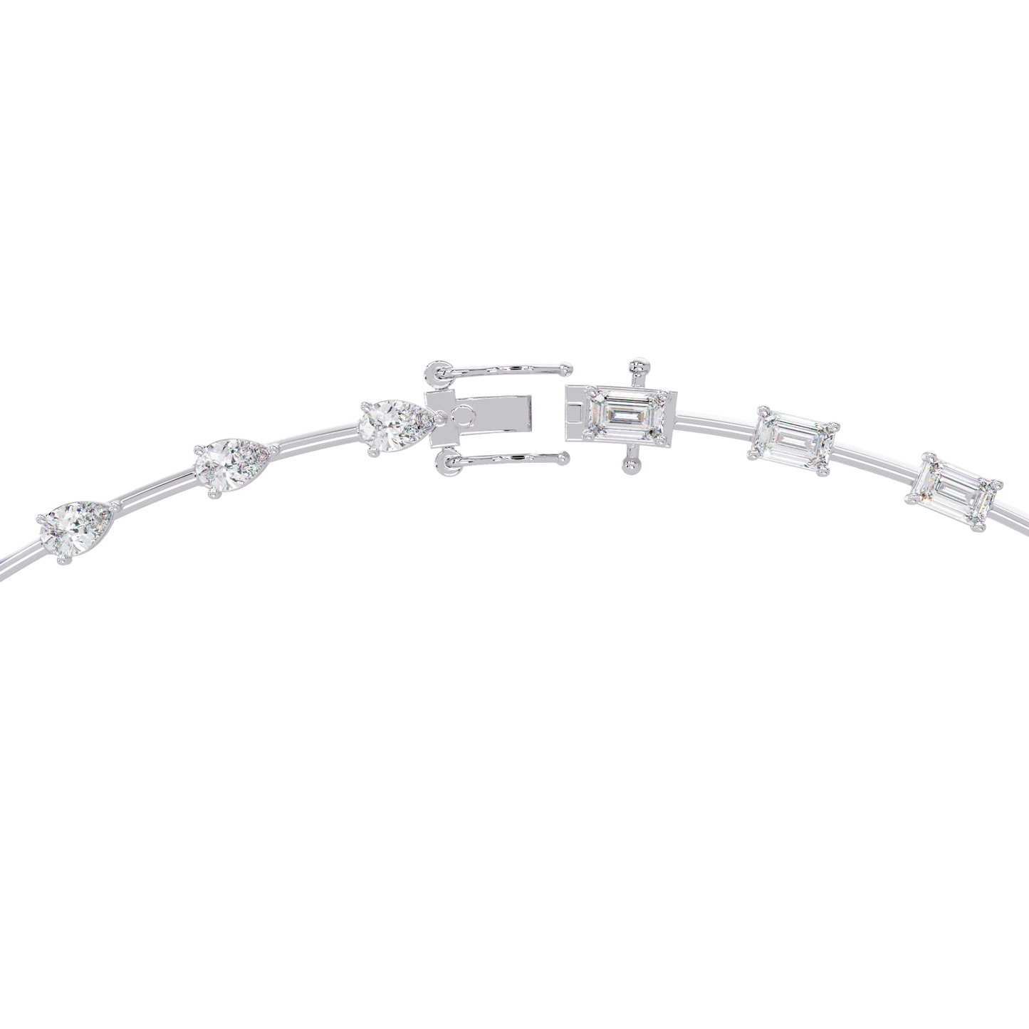 Multiple Shape Lab-Grown Diamond Drops Gold Tennis Necklace - HIGHCARAT DIAMONDS
