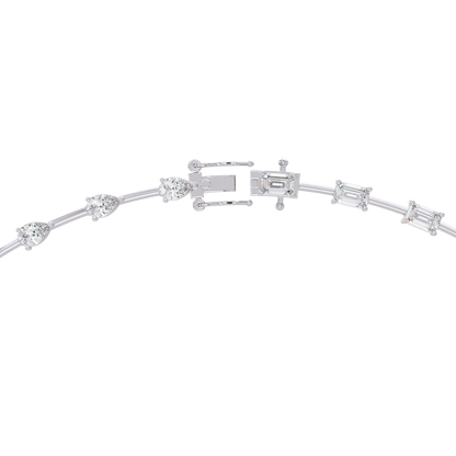 Multiple Shape Lab-Grown Diamond Drops Gold Tennis Necklace - HIGHCARAT DIAMONDS