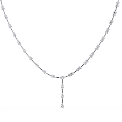 Multiple Shape Lab-Grown Diamond Drops Gold Tennis Necklace - HIGHCARAT DIAMONDS