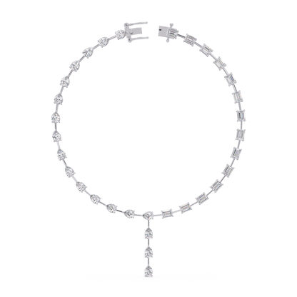 Multiple Shape Lab-Grown Diamond Drops Gold Tennis Necklace - HIGHCARAT DIAMONDS
