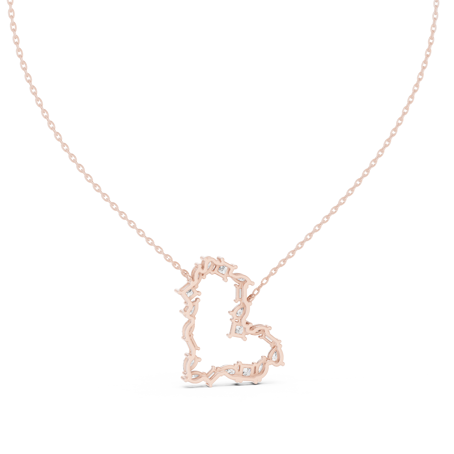 Multiple Diamond Heart Type Lab Grown-Natural Shining Diamond Pendant For Women - HIGHCARAT DIAMONDS