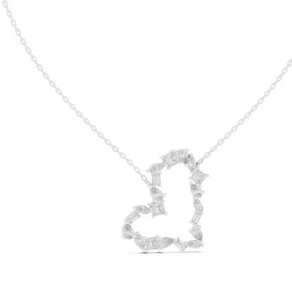 Multiple Diamond Heart Type Lab Grown-Natural Shining Diamond Pendant For Women - HIGHCARAT DIAMONDS